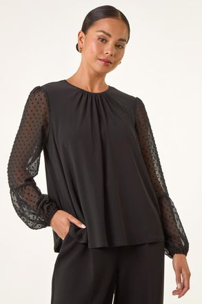 Roman Contrast Dobby Stretch Top