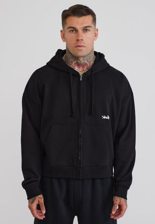 Siksilk Sudadera con Cremallera Completa Negra para Hombre XXL