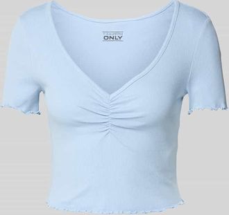 Only Regular Fit Crop Top aus Baumwoll-Elasthan-Mix Modell BETTY in Hellblau, Gr&ouml;&szlig;e XL