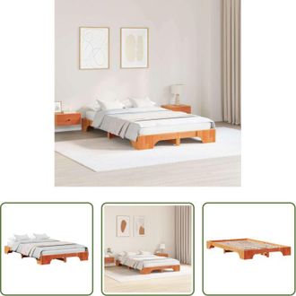 vidaXL Letto in pino massello - Struttura del letto Marrone cerato 120 x 190 cm Pino massello