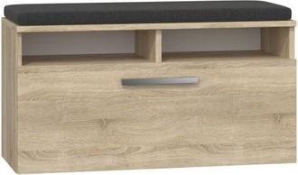 Hucoco Hucoco - Rivi Zapatero + Asiento + Almacenaje Puerta Basculante 46x85x35 6 Estantes Armario De Zapatos