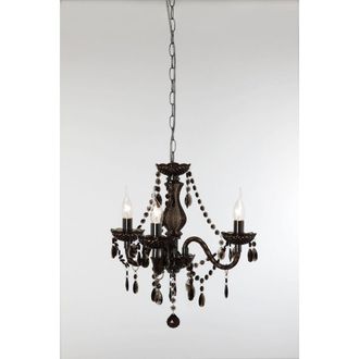 Trio Leuchten Trio Lighting - Ara&ntilde;a Con Brazos 3 Luces Classic L&uuml;ster Cromo Negro Colgantes Decorativos