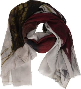 Faliero Sarti Rectangular Floral-Patterned Wool and Cashmere Scarf