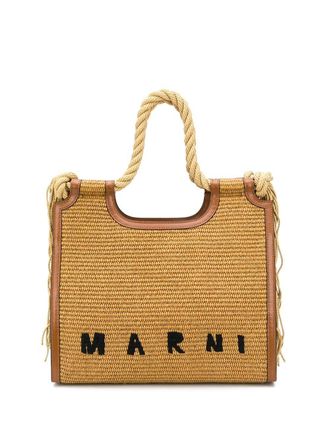 Marni Marcel Summer raffia shopper - Bruin
