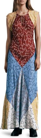 Rag & Bone Floral Patchwork Maxi Dress in Blue Multi at Nordstrom Rack, Size X-Small