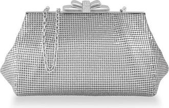 Whiting & Davis Blake Bow Clutch in Pewter at Nordstrom