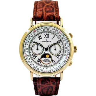 Peugeot Multi Function Moon Phase Perpetual Calendar Watch- 40MM in Brown at Nordstrom