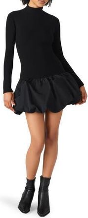 Steve Madden Penna Long Sleeve Bubble Hem Minidress in Black at Nordstrom Rack, Size Xx-Large