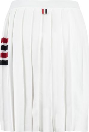 Thom Browne Womens Pleated Knitted Skirt - White Cotton - Size EU 34 (Womens)