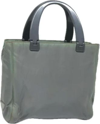 Prada Pre-owned Tote Bags, female, Gray, Size: ONE SIZE Pre-owned Vintage Nylon Tote Bag