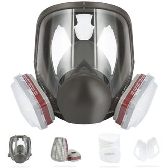 OEM Respirador Facial Completo Reutilizable Con 10 Filtros Reemplazables Para Pinturas, Part&iacute;culas, Polvos Y Productos Qu&iacute;micos