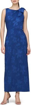 JS Collections Vivienne Stretch Jacquard Gown in Blue Quartz at Nordstrom Rack, Size 14