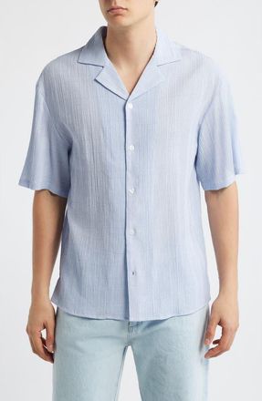 Krost Plaid Camp Shirt in Omphalodes at Nordstrom, Size X-Large