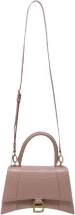 Balenciaga Borsa a mano Pre-owned Hourglass piccola effetto coccodrillo in pelle beige - - Pre-owned - Donna - Rosa - ONE SIZE