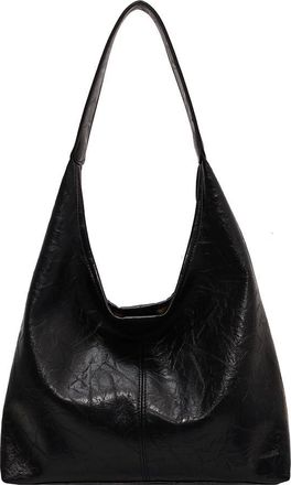 Generic Women Leather Shoulder Bag Fashion Hobo Bag and Clutch Versatile 2pcs Shoulder Bag and Handbag Set Satchel Hobo Bag Shopping Bag (Black)