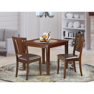 East West Furniture 3 Pcsmall Kitchen Table set with a Dining Table and 2 Dining Chairs in Mahogany