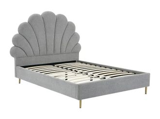 Vente-Unique Vente-unique - Letto Conchiglia 140 X 190 Cm Tessuto Grigio - Livaya