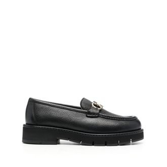 Ferragamo Buckle-Detail Leather Loafers