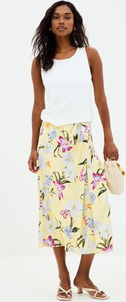 Contemporaine Womens Sunny blooms satiny skirt