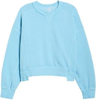Free People FP Movement Intercept Cotton Blend Sweatshirt in Bright Blue at Nordstrom, Size X-Small Regular