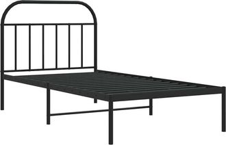 vidaXL Estructura Cama Sin Colch&oacute;n Con Cabecero Metal Negro 100x200 Cm Vidaxl