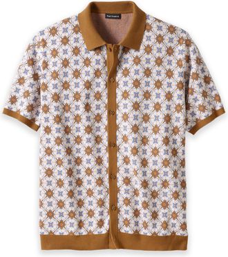 Paul Fredrick Cotton Button Front Polo