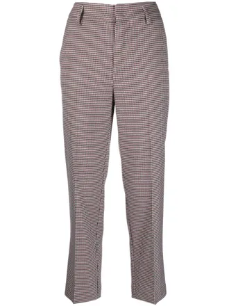 Merci houndstooth-print tailored trousers - women - Polyester/Viscose/Elastane - 46 - Blue