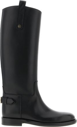 Burberry Black Calfskin Over The Womens Knee