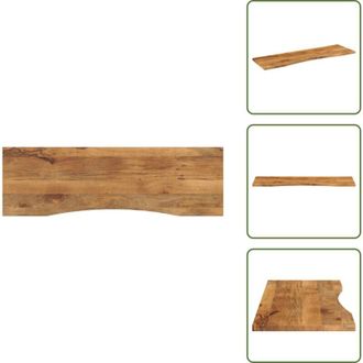 vidaXL The Living Store Piano Scrivania con Curva 160x50x2,5cm Massello Grezzo di Mango - Piano in legno
