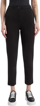 Twinset Zwarte Scuba Cigarettebroek - Dames - Slim Fit Broeken - Zwart - S - Polyester - Broeken