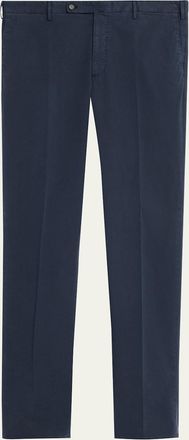 Incotex Mens Pressed-Crease Cotton Trousers