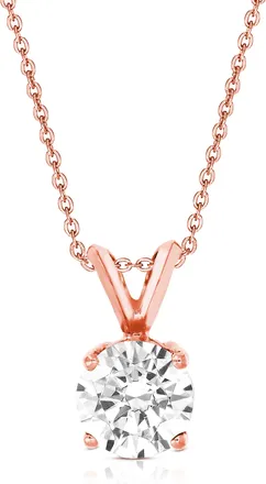 Vir Jewels 1 cttw Lab Grown Diamond Solitaire Pendant Necklace in 14K Gold with Chain For Women