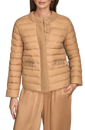 DKNY Nylon Down Jacket in Fawn at Nordstrom, Size X-Small