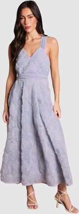 Coast Embroidered Tie Back Maxi Dress in Pale Blue at Nordstrom, Size 12