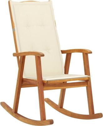 vidaXL Vidaxl - Silla mecedora con cojines madera maciza de acacia