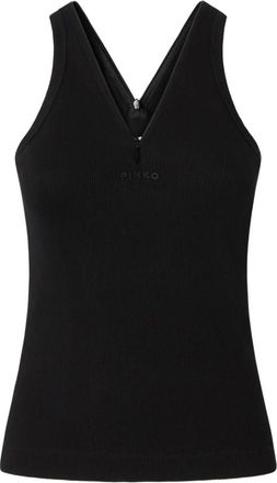 Pinko Pinko, Tops, Dames, Zwart, S, Katoen, Curacao Canotta Costina