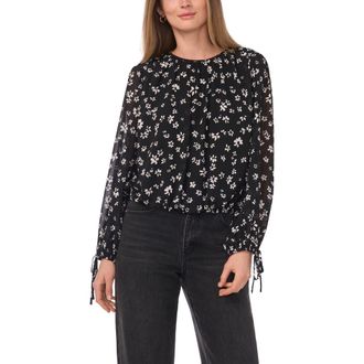 Parker Long Sleeve Floral Top in Rich Black at Nordstrom Rack, Size Xx-Large