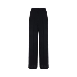 Gucci Silk jacquard trousers - Dames - Wijde Broeken - Blauw - XS - Broeken