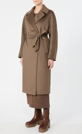 Max Mara Resina Virgin Wool Coat in Marron Glace at Nordstrom, Size 12
