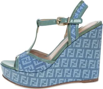 Fendi Sandali con zeppa e plateau 75mm - Blu