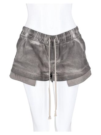 Rick Owens Relaxed Fit Distressed Grey Cotton Shorts