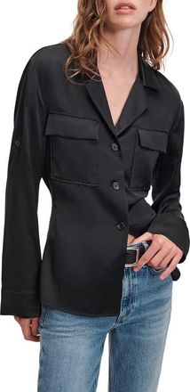 Rag & Bone Sonny Silk Shirt in Black at Nordstrom, Size Xx-Small