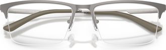 Emporio Armani 0ea1177 Semi-Rimless Rectangular Metal Frame Eyeglasses