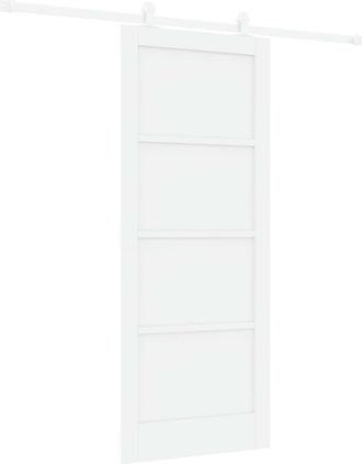vidaXL Puerta Corredera Blanco 83 X 202 Cm Madera De Pino Maciza Vidaxl