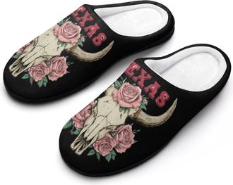 Generic Texas Western Cow Skull Men Slippers Funny House Shoes Cotton Slipper for Indoor Outdoor