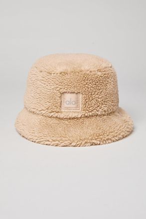 Alo | Foxy Sherpa Bucket Hat in Camel Beige, Size: Medium/Large
