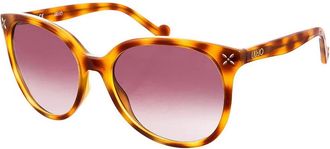 Liu Jo Ovaalvormige acetaat zonnebril met metalen studs - Dames - Zonnebrillen - Bruin - ONE Size - Accessoires
