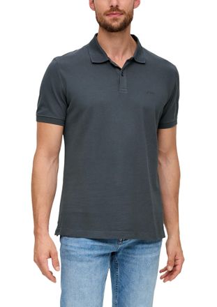 s.Oliver Poloshirt S.OLIVER, Herren, Gr. XXL, grau (dunkelgrau), Jersey, Obermaterial: 100% Baumwolle, regular fit h&uuml;ftlang, Rundhals, Rippb&uuml;ndchen, Shirts Pol