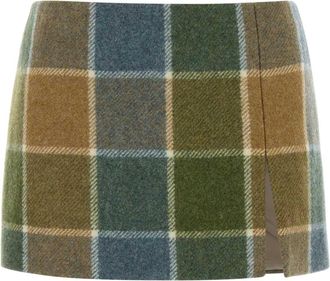 Miu Miu Embroidered Wool Mini Skirt