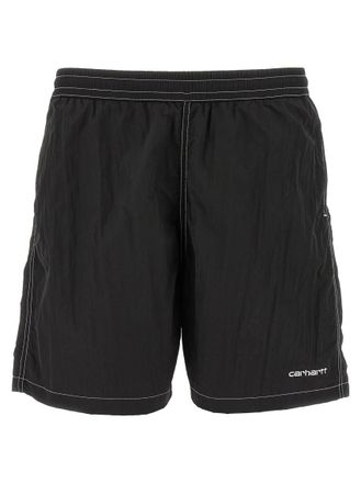 Carhartt Work in Progress Black Logo Swim Shorts